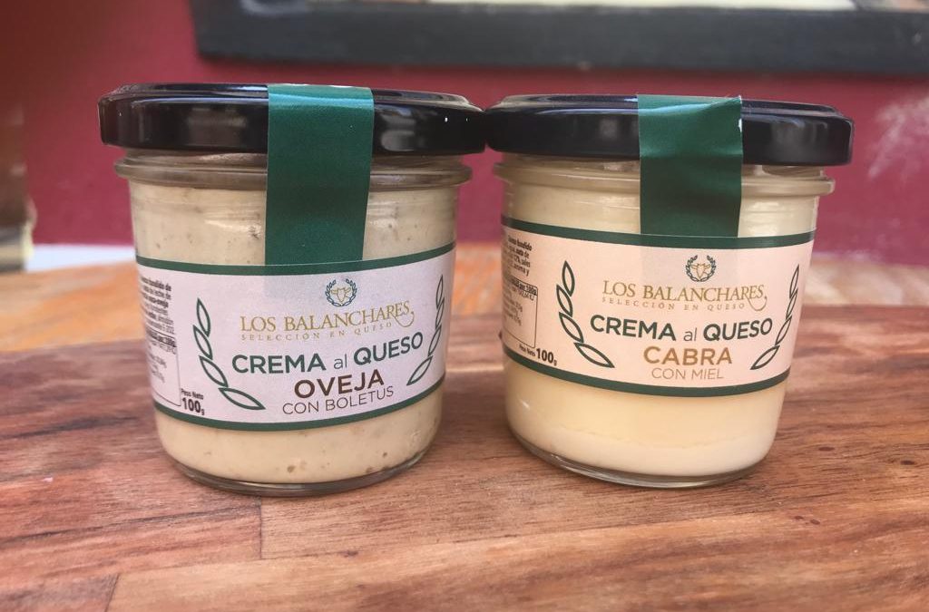 Crema de queso de cabra con miel y queso de oveja con boletus