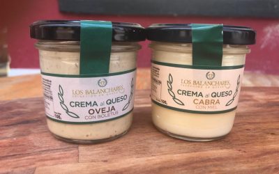 Crema de queso de cabra con miel y queso de oveja con boletus